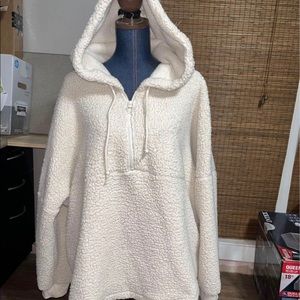 Beige PINK by Victoria’s Secret half zip pullover Sherpa!